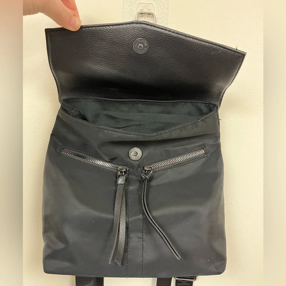 Botkier New York Mini Trigger Backpack Black Faux Leather